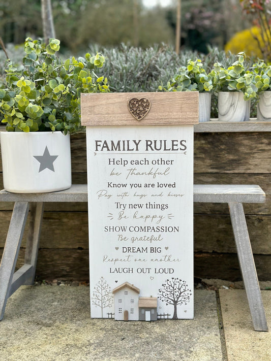 Family Rules Wooden Plaque/Sign