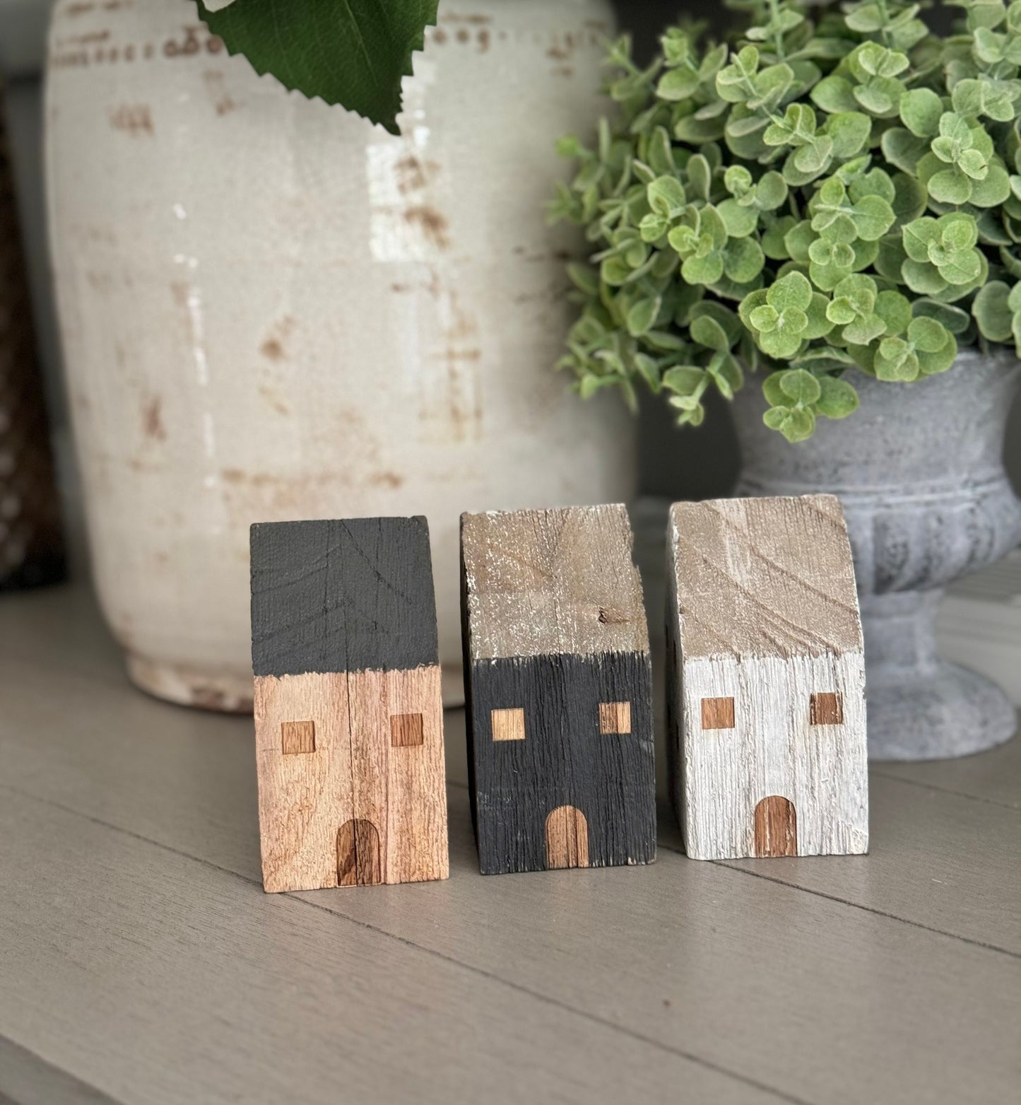 Wooden House Blocks - 3 Colours Available