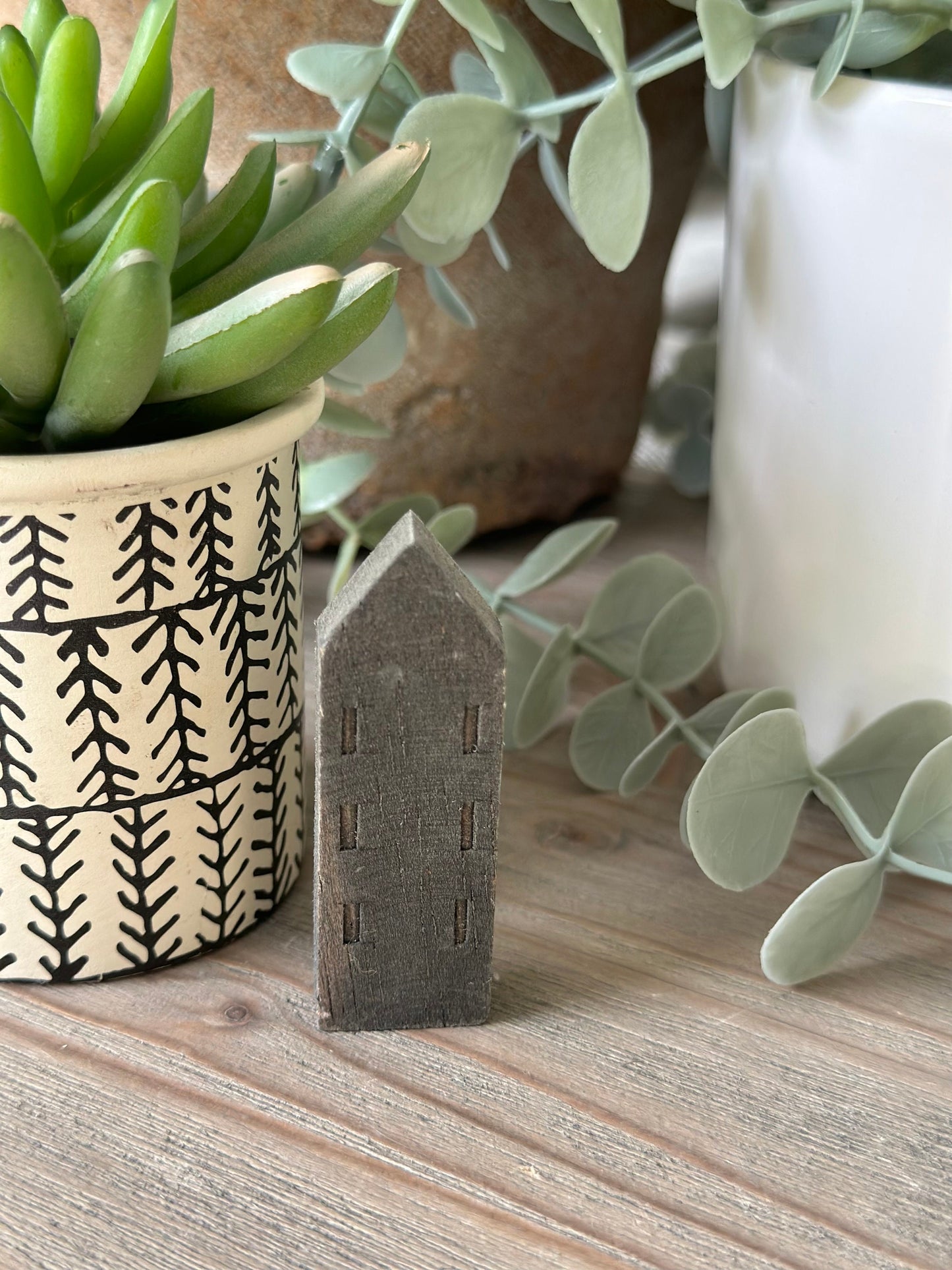 Small Wooden Dutch Windmill Cottages Scene