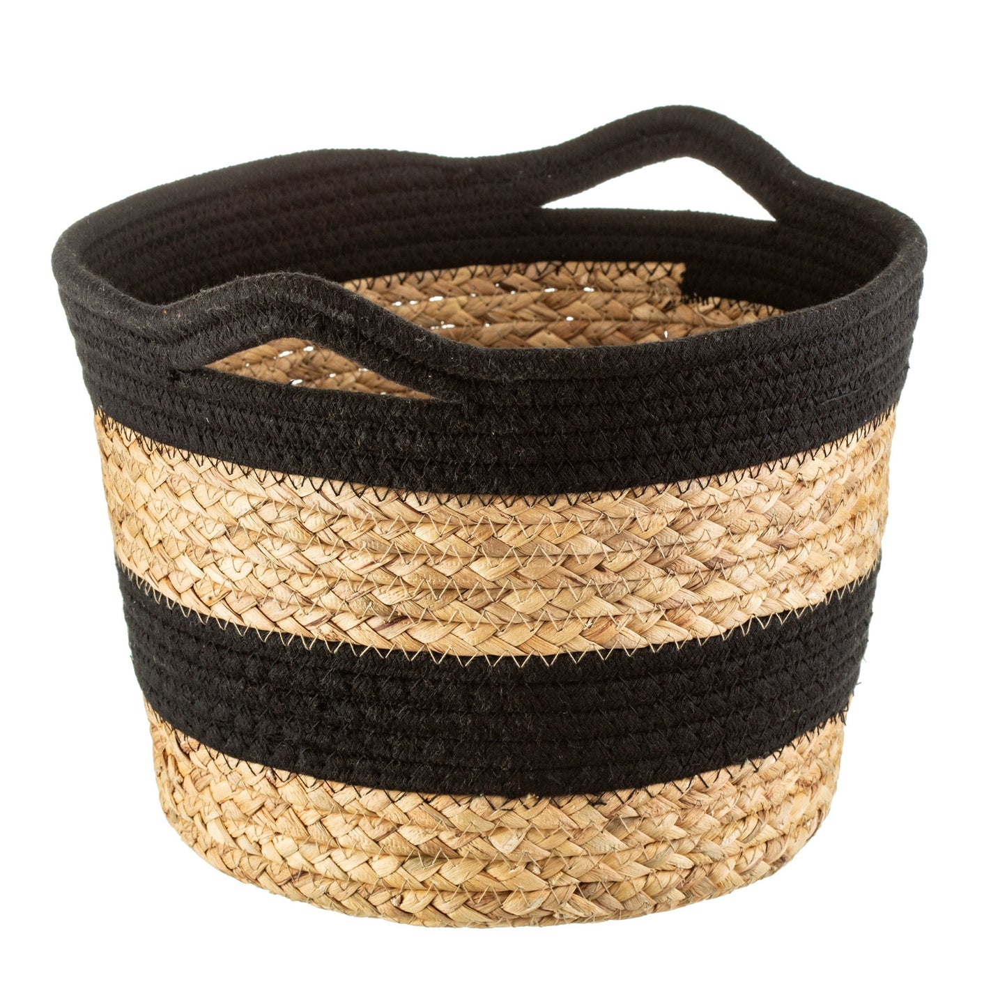 Black Rope Seagrass Stripe Basket