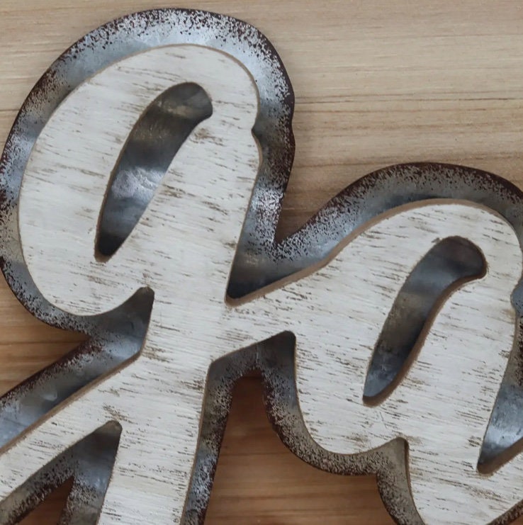 Gather Wood and Metal Cutout Letter Signs Wall Decor