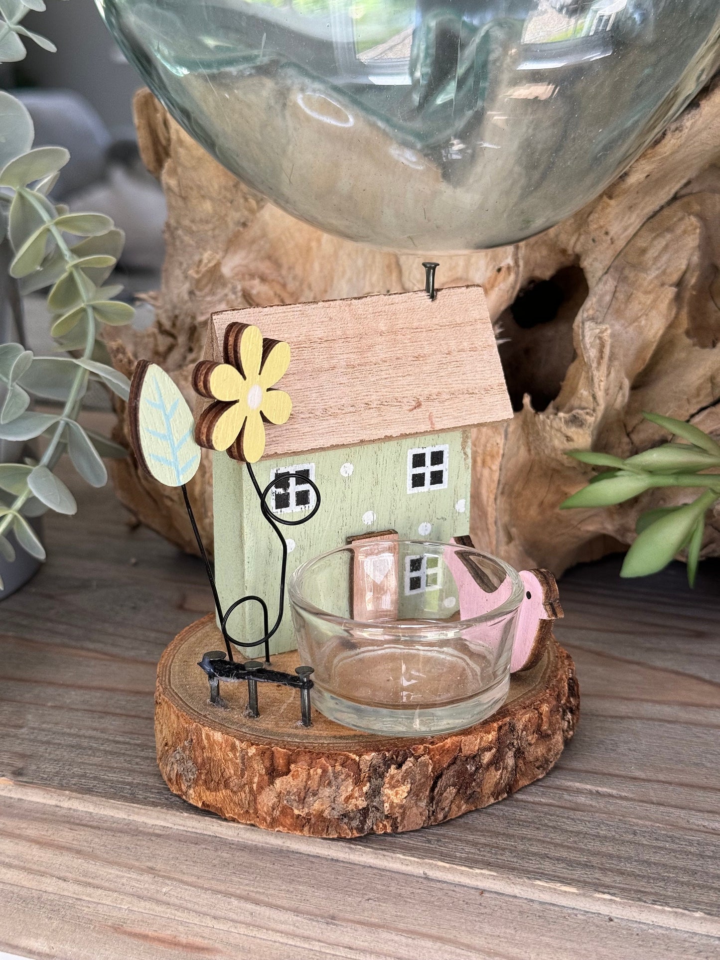 Wooden Tea Light House -  Available in 2 colour Options