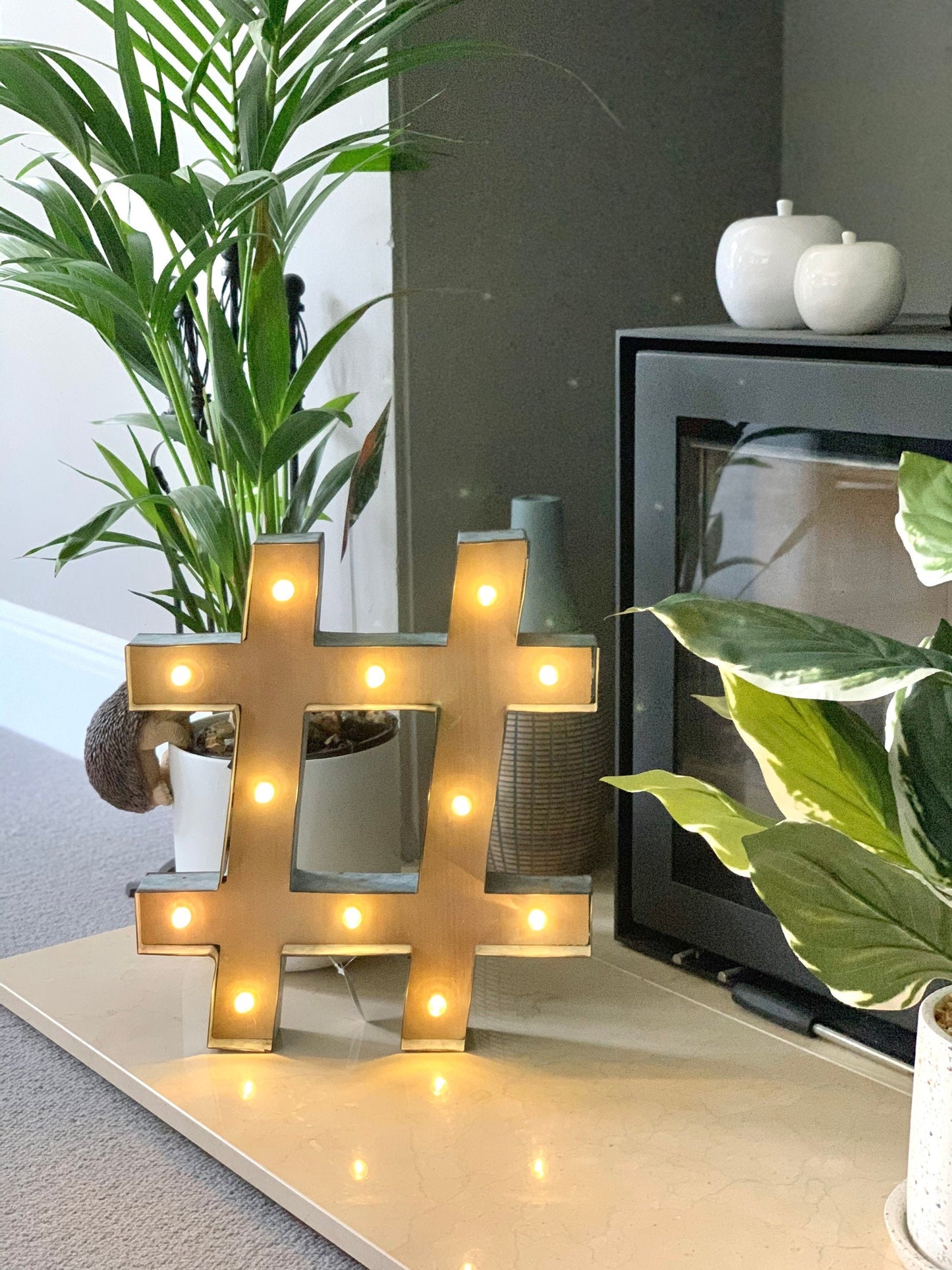 LED Hash Tag Metal Sign