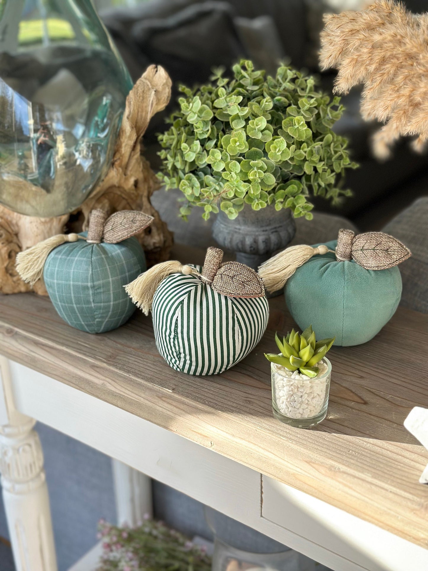 Teal Fabric Pumpkins - Choice of 3 Designs