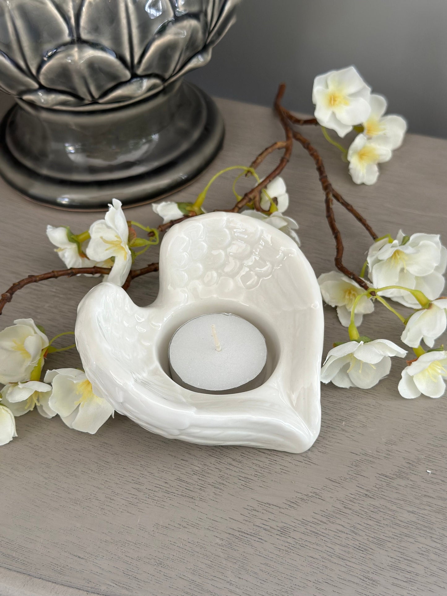 White Angel Wing Tealight holder