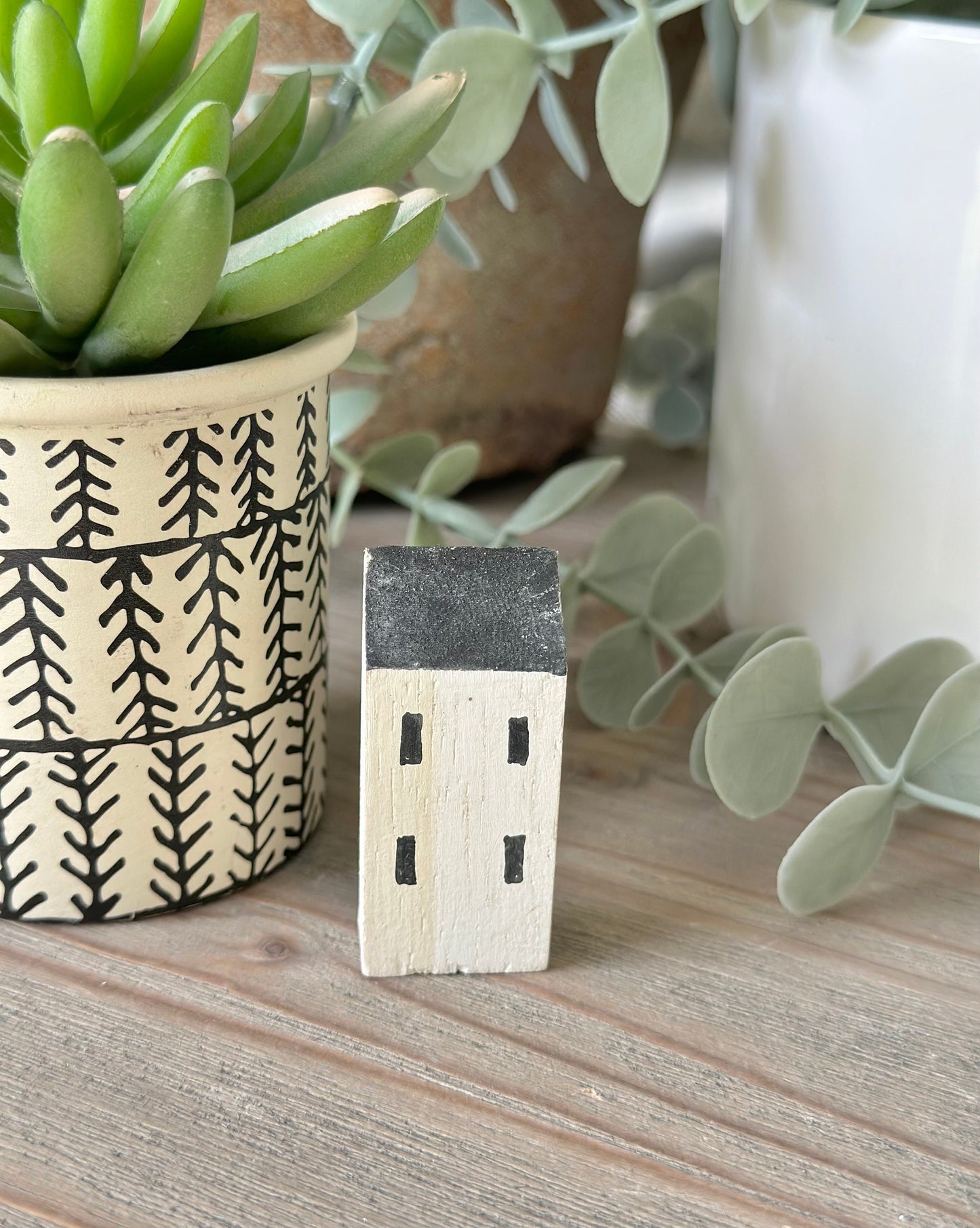 Small Wooden Dutch Windmill Cottages Scene