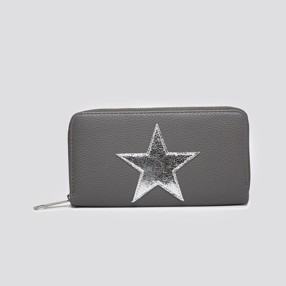 Dark Grey Purse with Silver Star