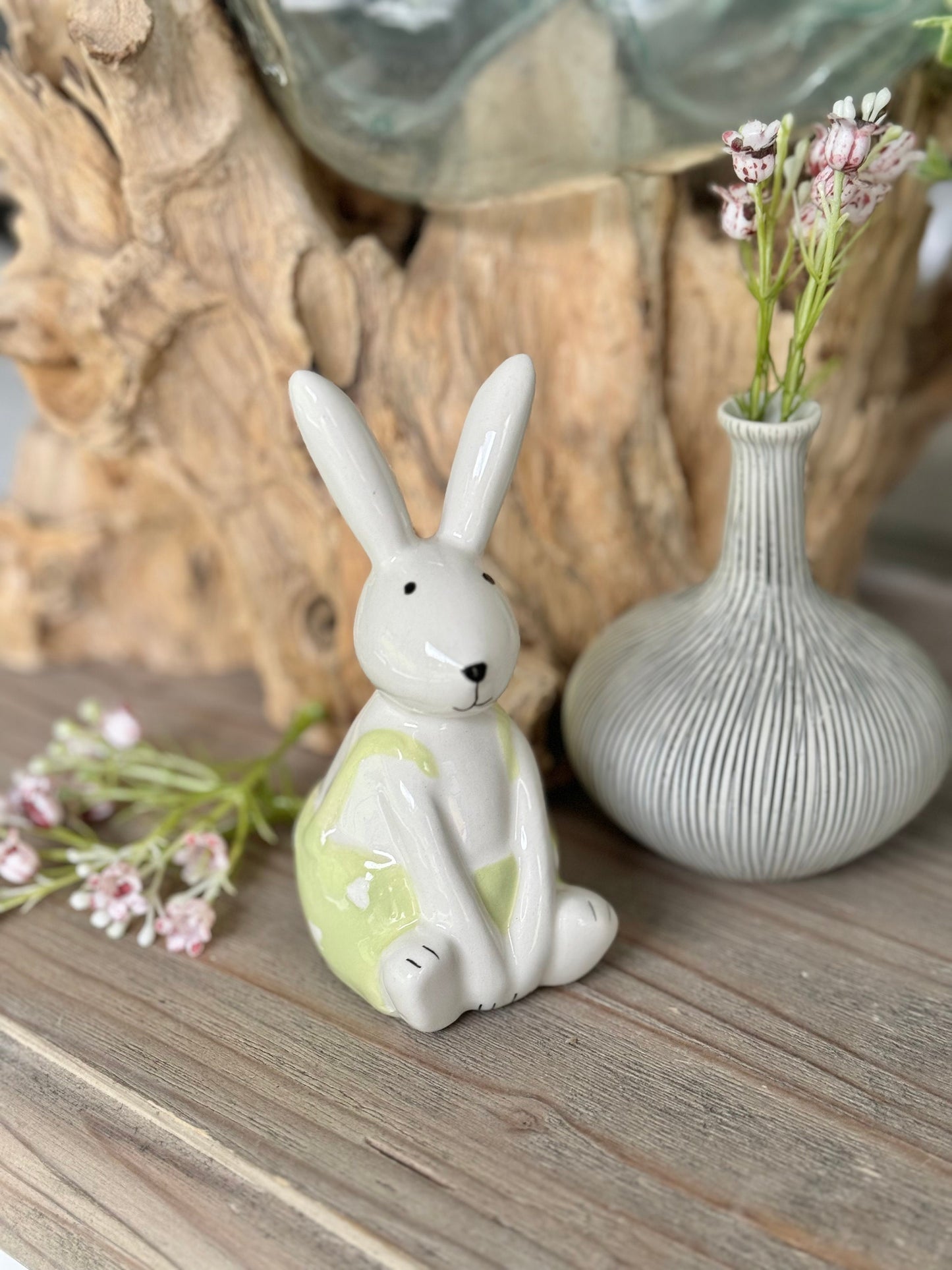White Glossy Bunny Rabbits - 2 Sizes Available.