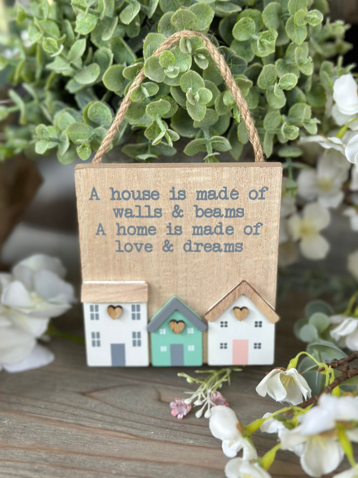 Love and Dreams Wooden Hanging Sign