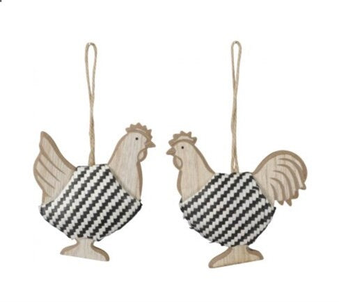 Hanging Hen Decorations.  Set of 2