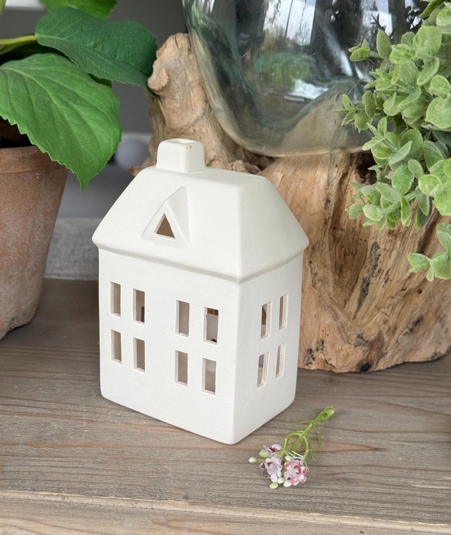 White Tealight Houses - 3 Sizes Available