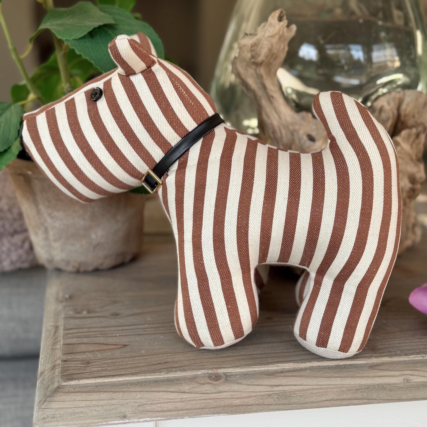 Brown Striped Terrier Dog Doorstop