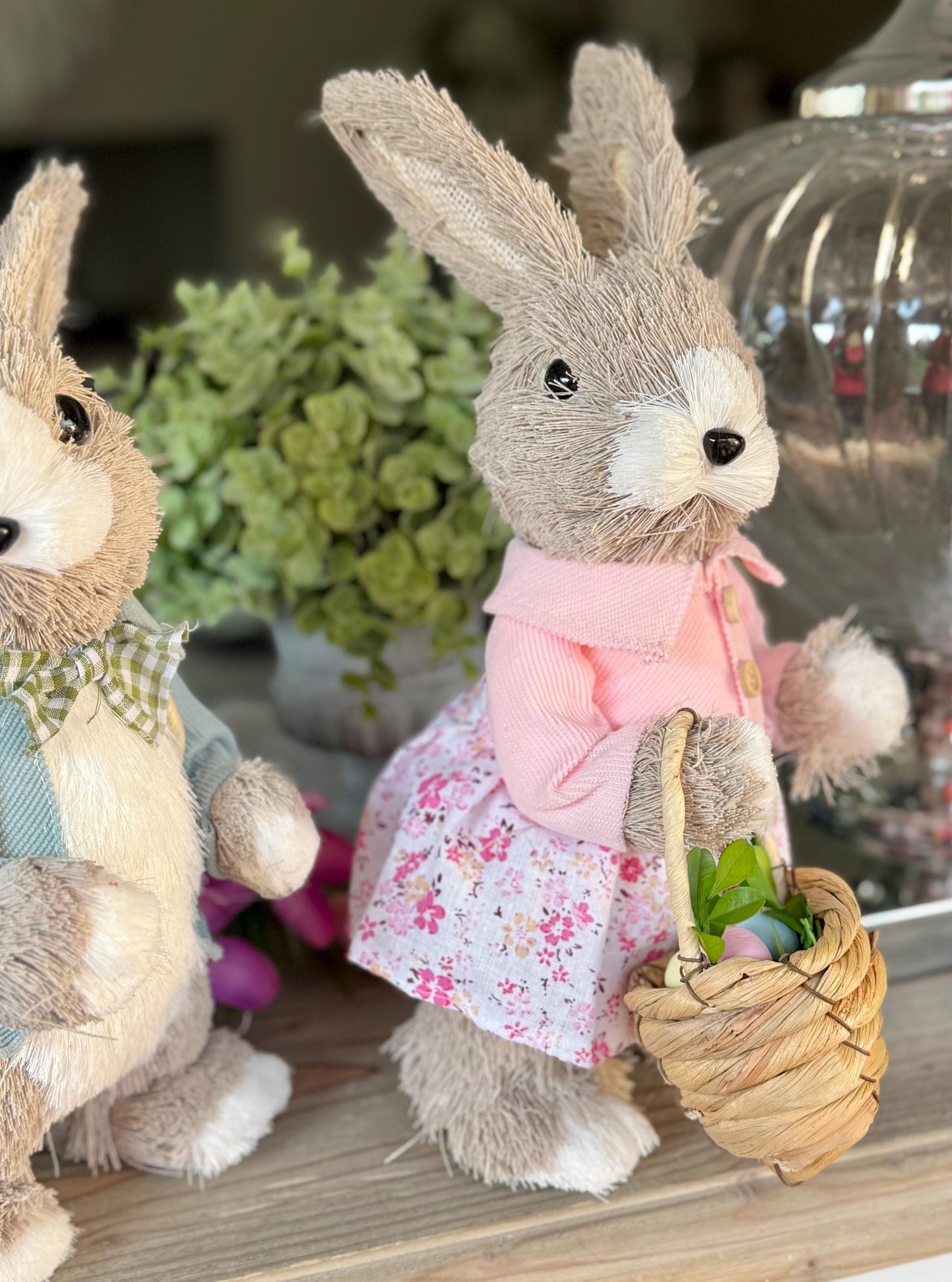 Bristle Bunny with Egg Baskets - Sold Individually