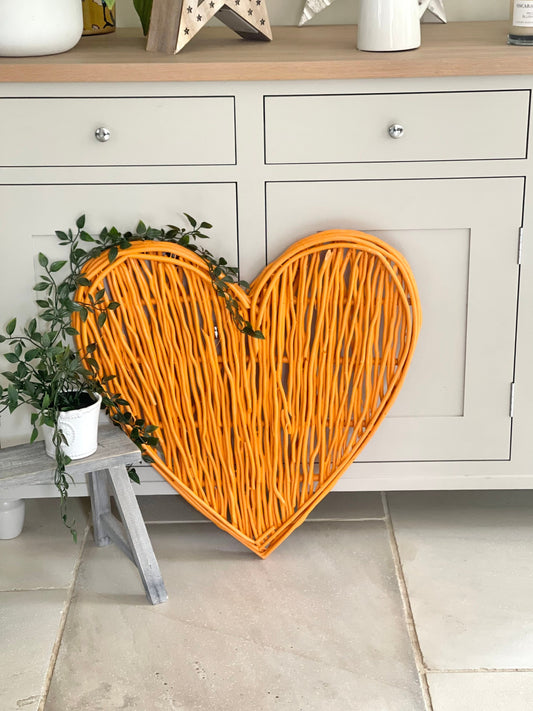 Orange Wicker Heart- 60cm