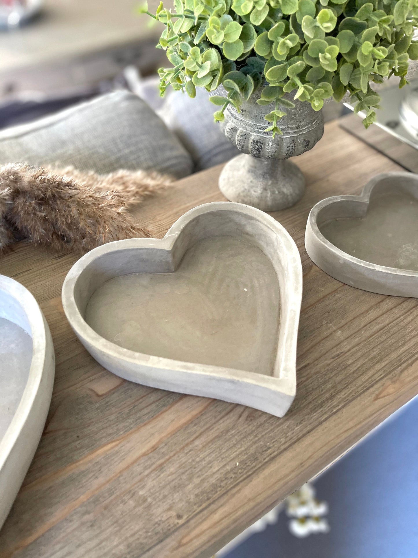 Cement Heart Tray  - 3 sizes
