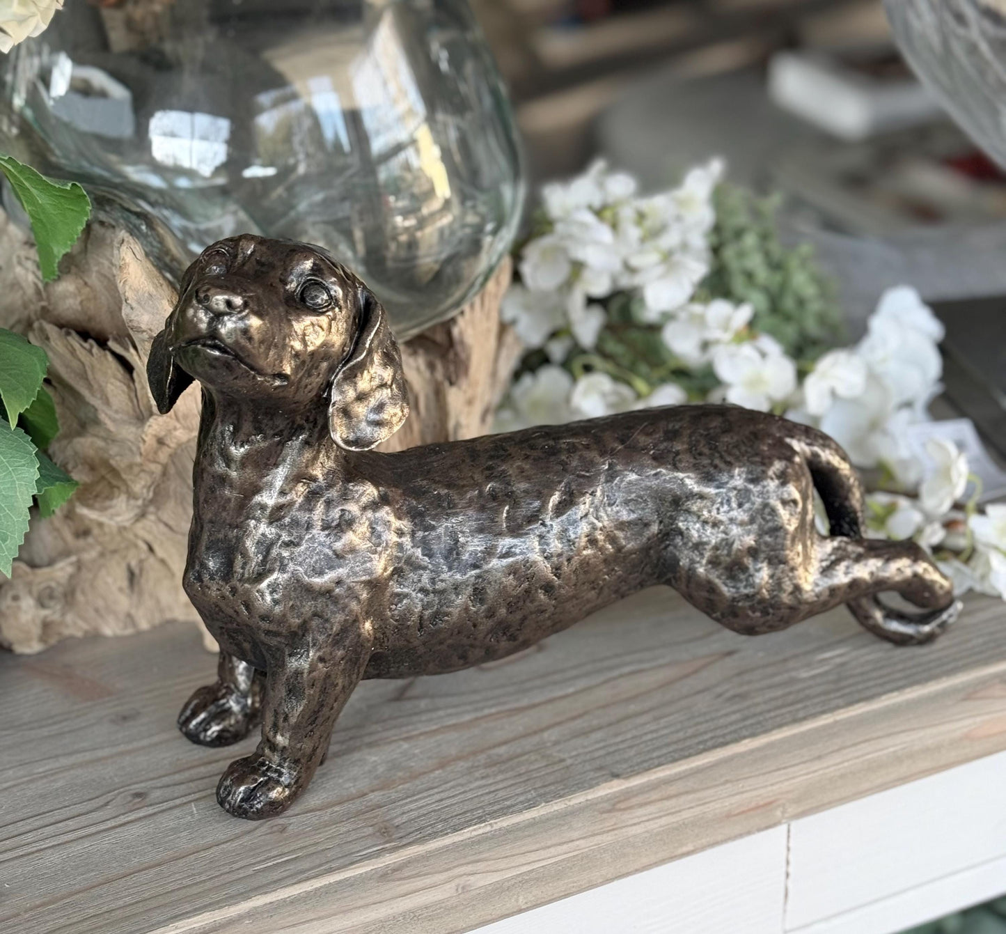 Dachshund Bronzed Metallic Ornament