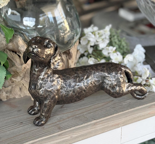 Dachshund Bronzed Metallic Ornament