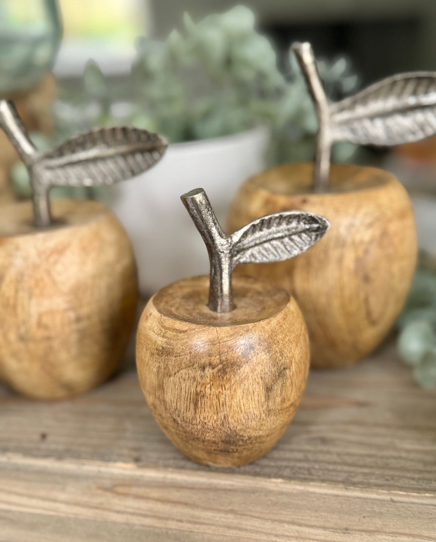 Solid Wooden Apples - Set of 3