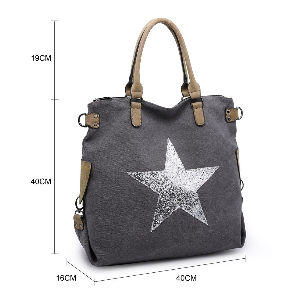 Canvas Star Bag - Khaki Green
