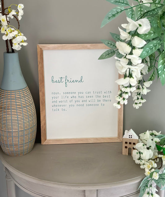Framed Best Friend Quote