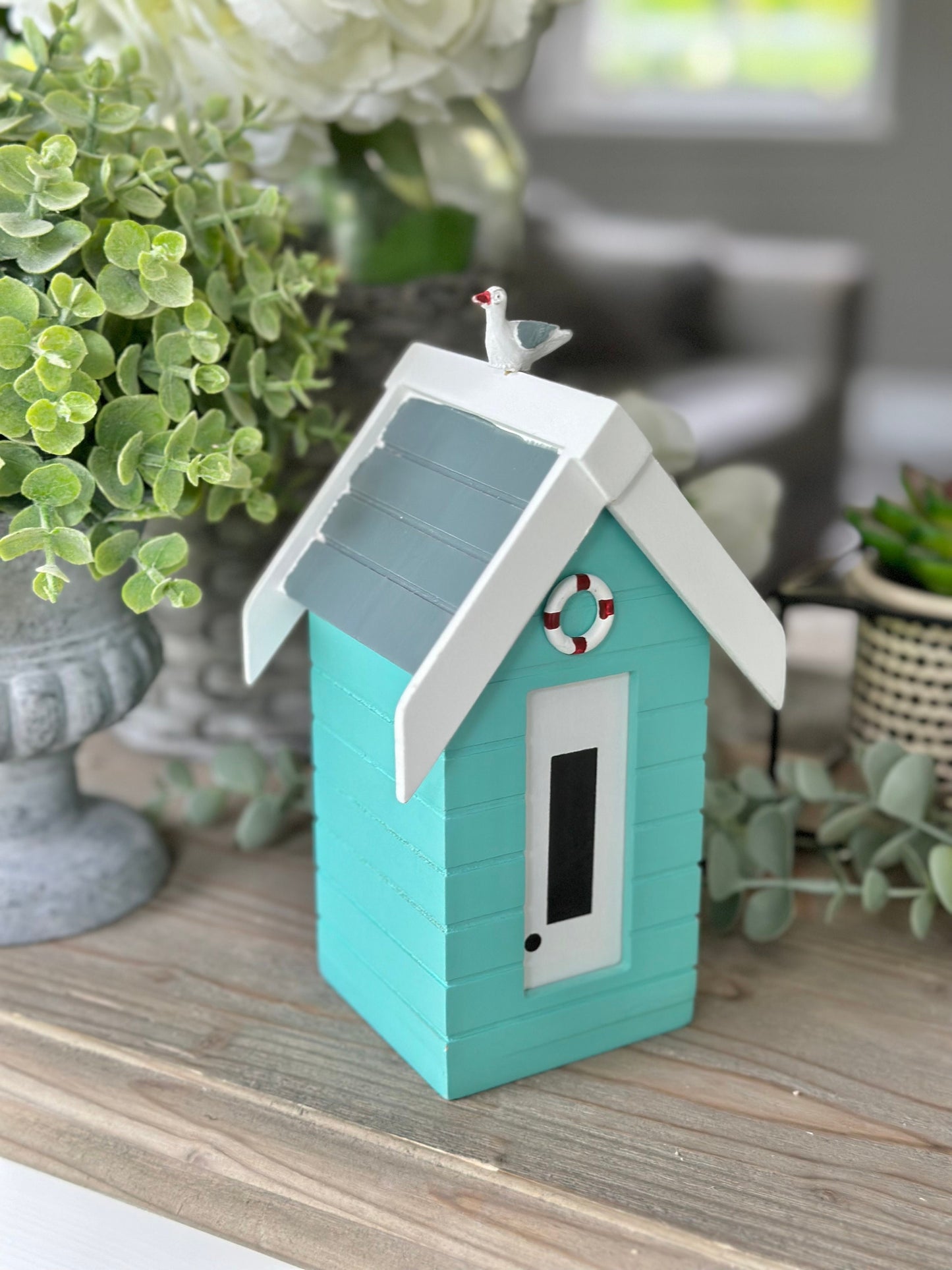 Beach Hut Money boxes with Seagull