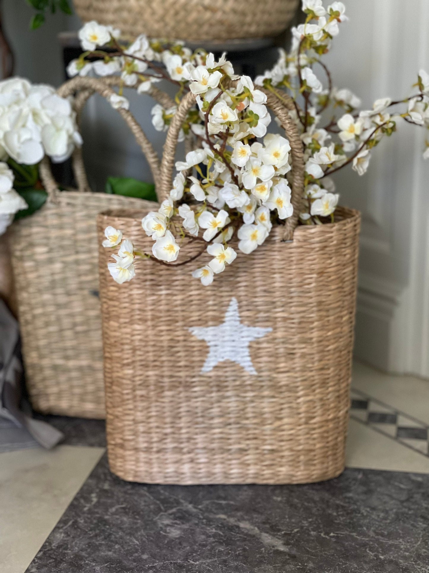 Seagrass White Star Tote