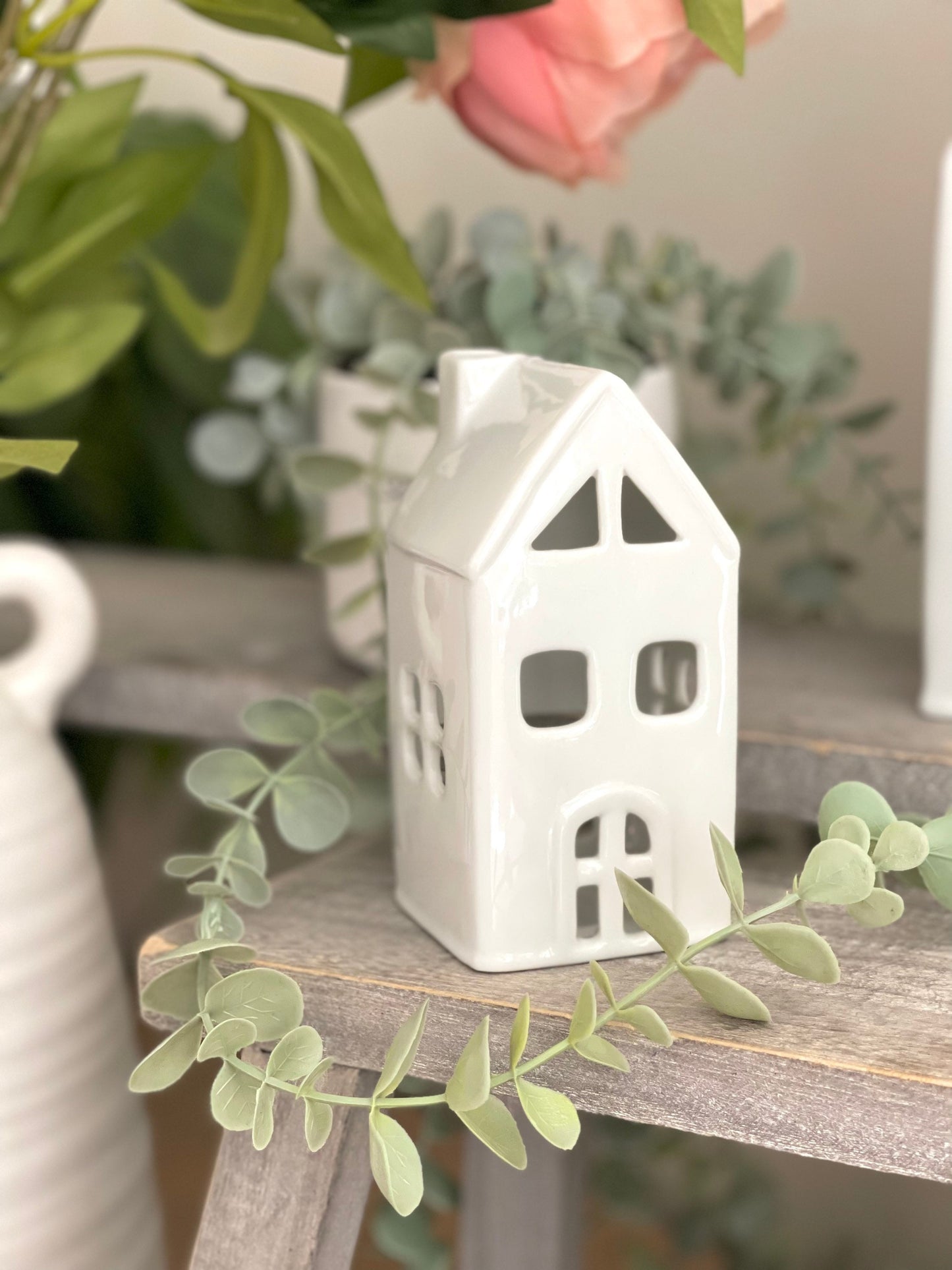 Ceramic White Glazed Houses - 3 Sizes Available