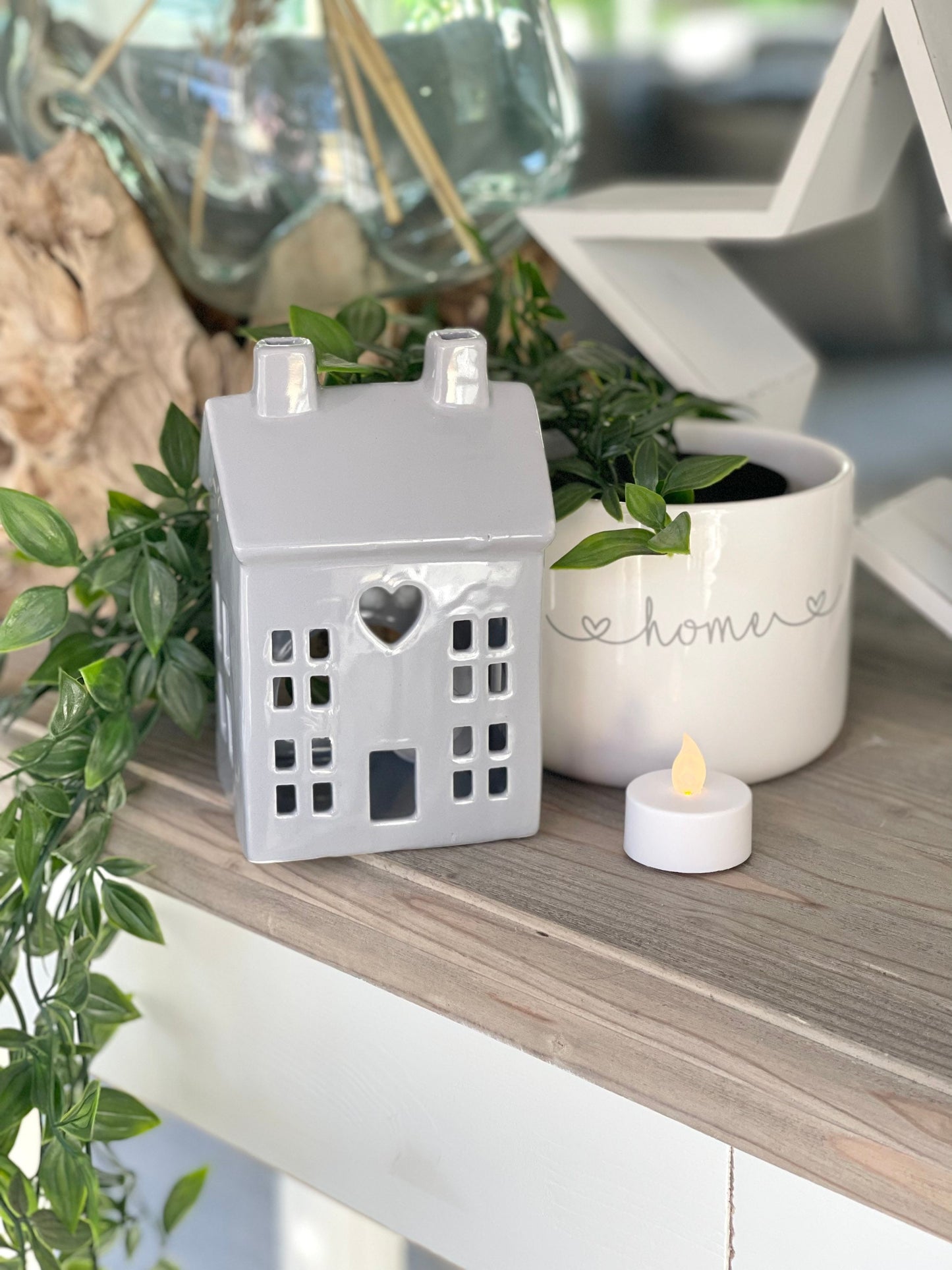Medium Ceramic LED Heart House - 2 Colours Available