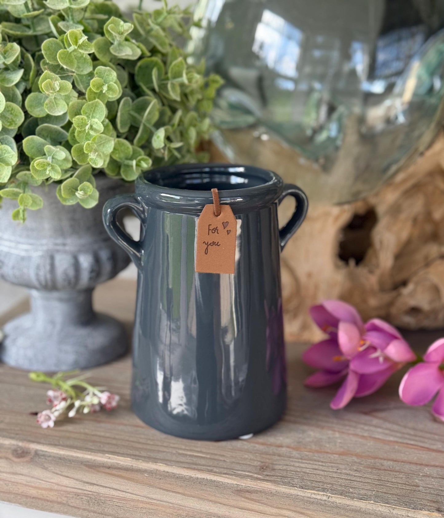 Dark Grey For You Pot - Tall 14cm