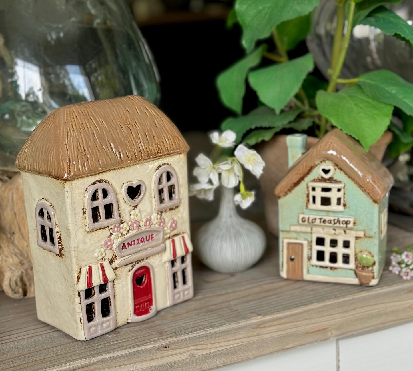 NEW! Ceramic Shop/Cottage Candle Holder -  Available in 2 designs