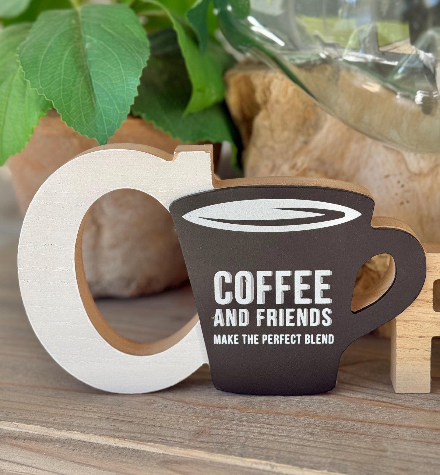 Wooden Coffee with Friends Sign