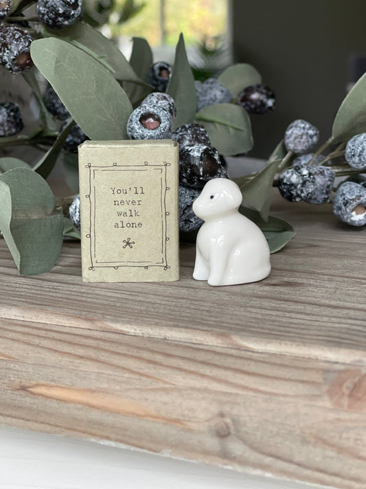 You'll never walk alone Matchbox Porcelain Dog