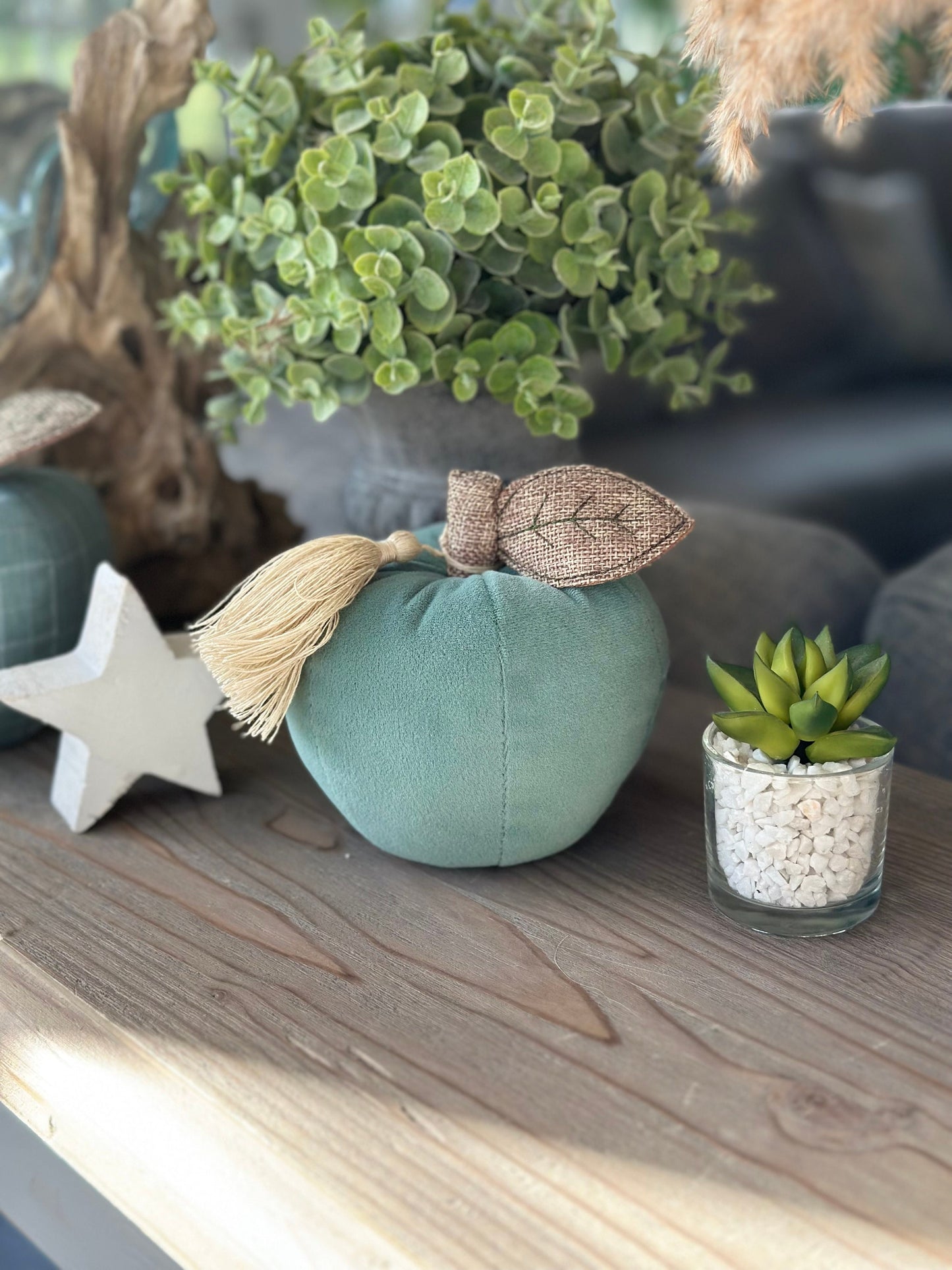 Teal Fabric Pumpkins - Choice of 3 Designs