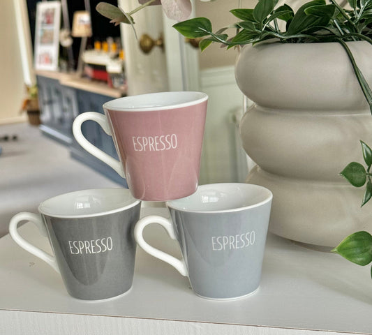 Porcelain Espresso Cup/Mug - 3 Colour Options Available