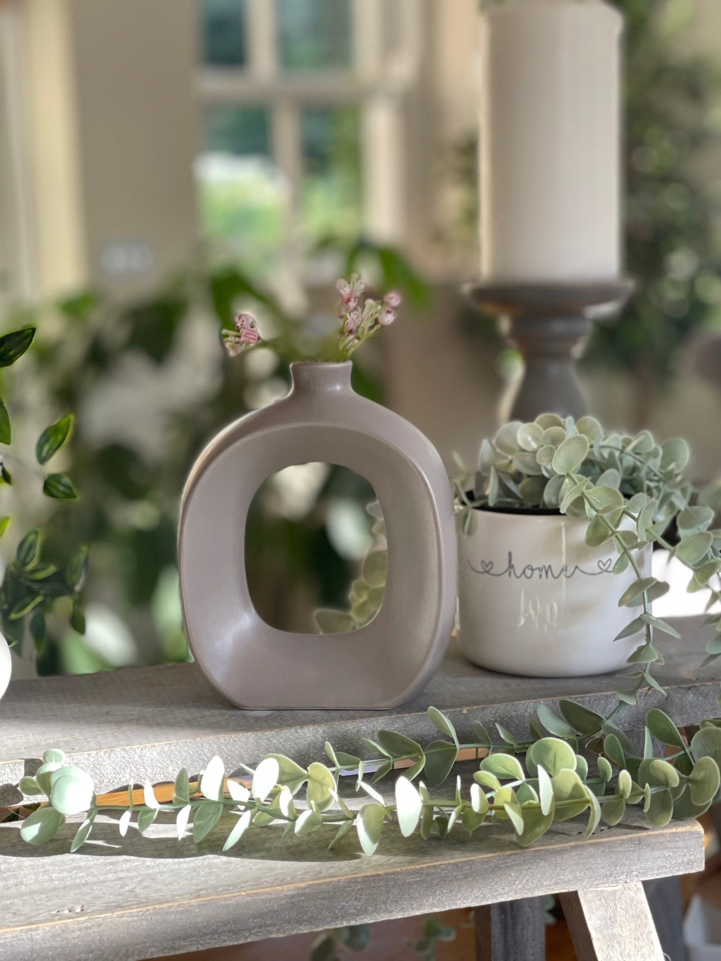 Grey Decorative Oval Vase