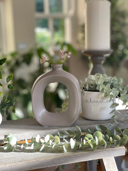 Grey Decorative Oval Vase