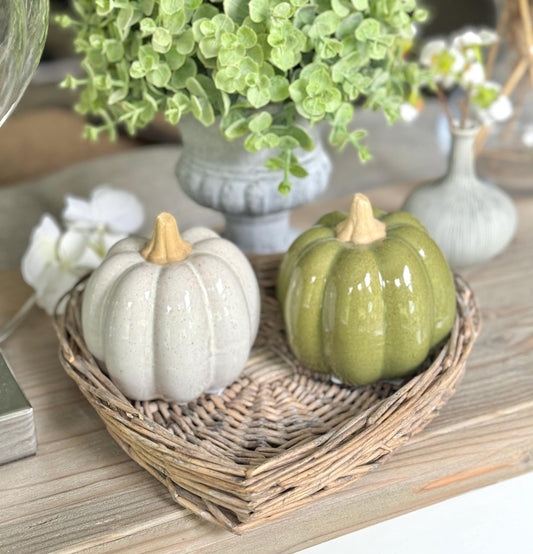 speckled Ceramic Pumpkins - Choice of 2 Colours