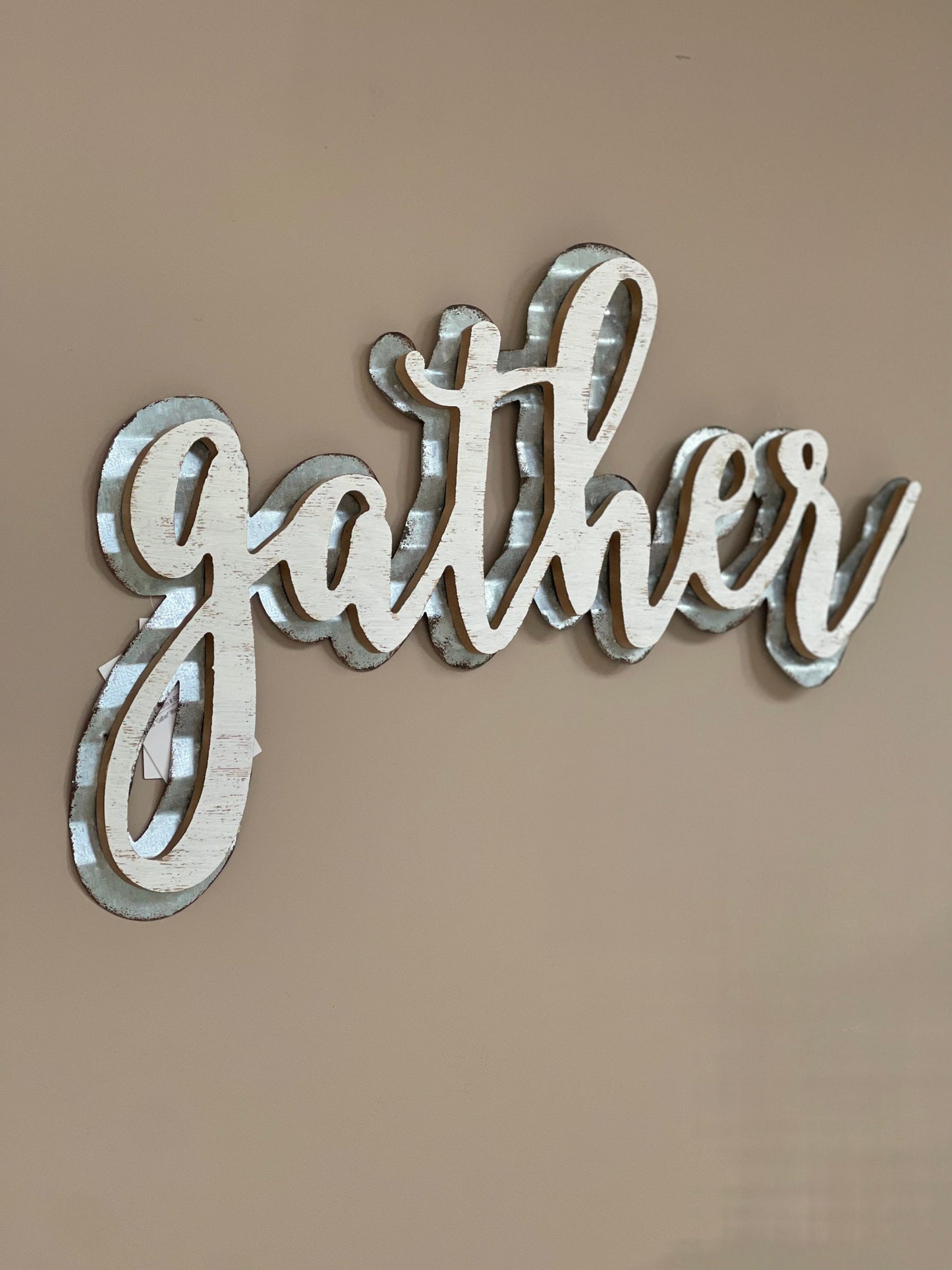 Gather Wood and Metal Cutout Letter Signs Wall Decor
