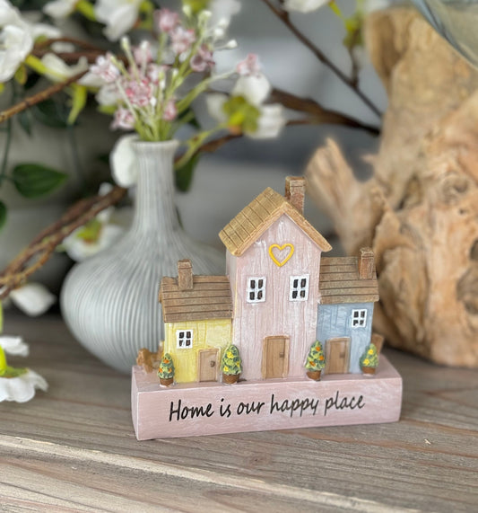 Resin Ornament House "Home is Our Happy Place"