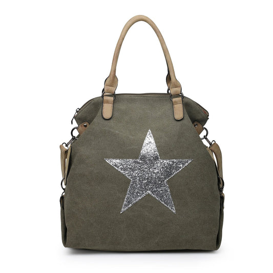 Canvas Star Bag - Khaki Green