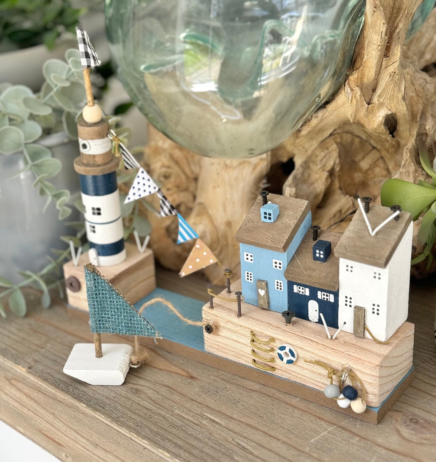 Wooden Seaside Beach House Ornament