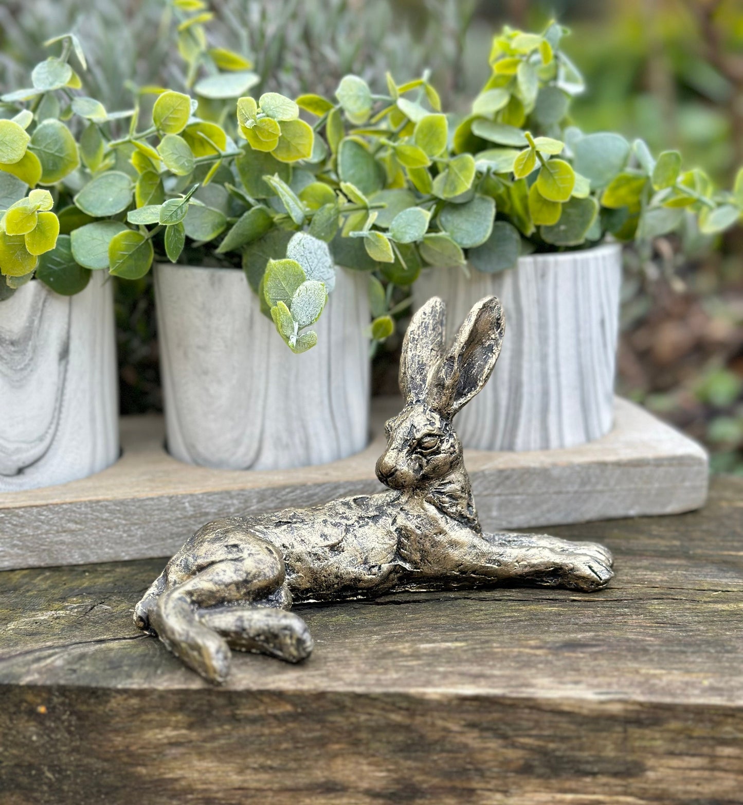Bronzed Ornamental Lounging Hare