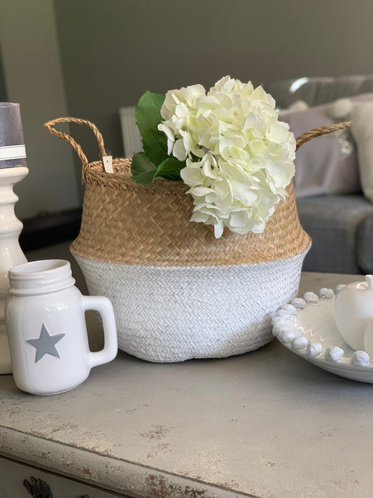 Seagrass white dipped basket