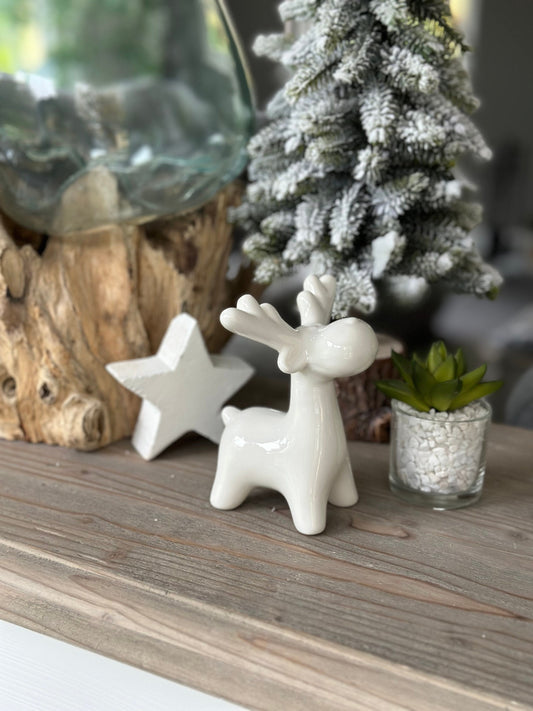 White Ceramic Reindeer