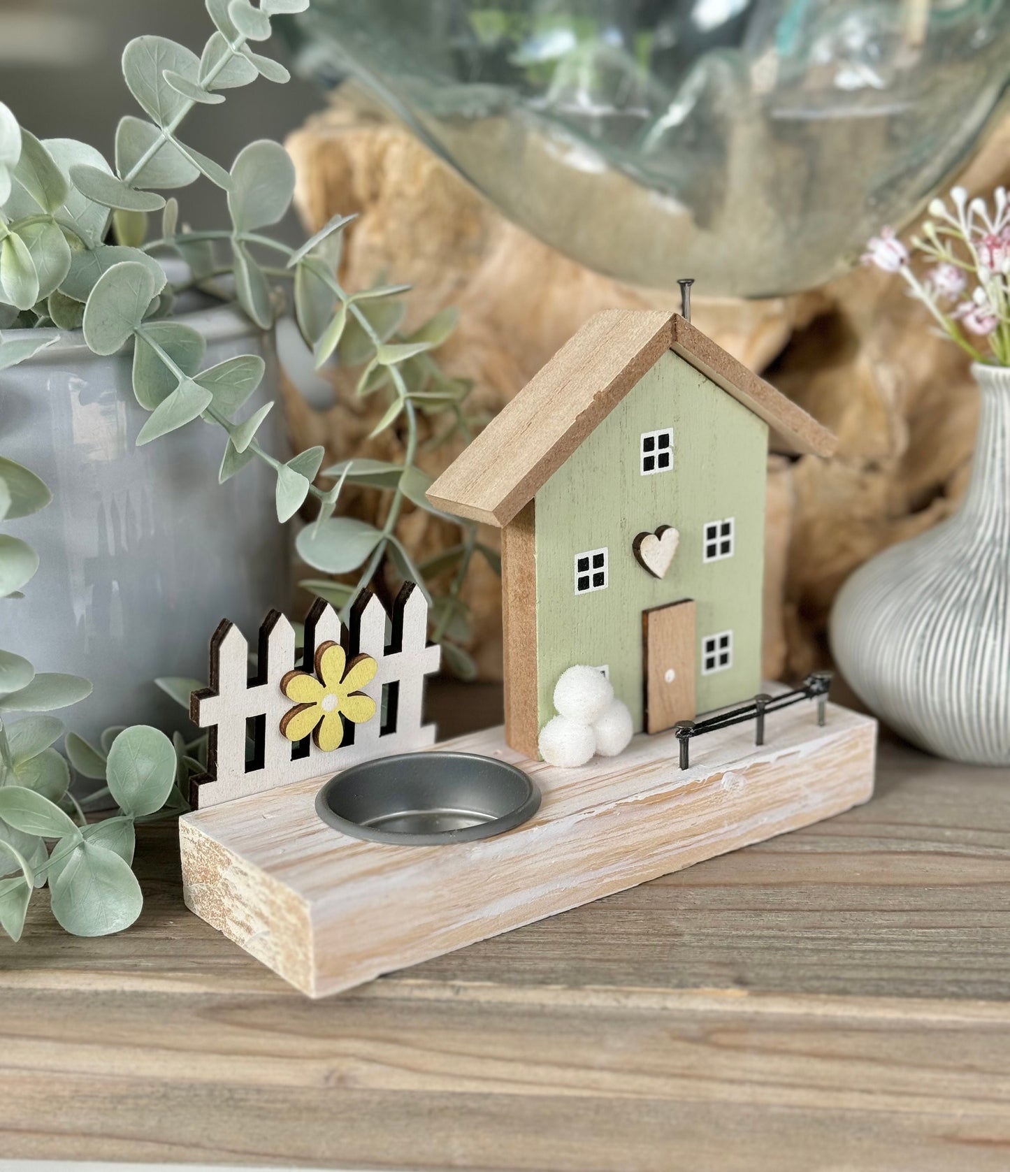 Wooden Tea Light House