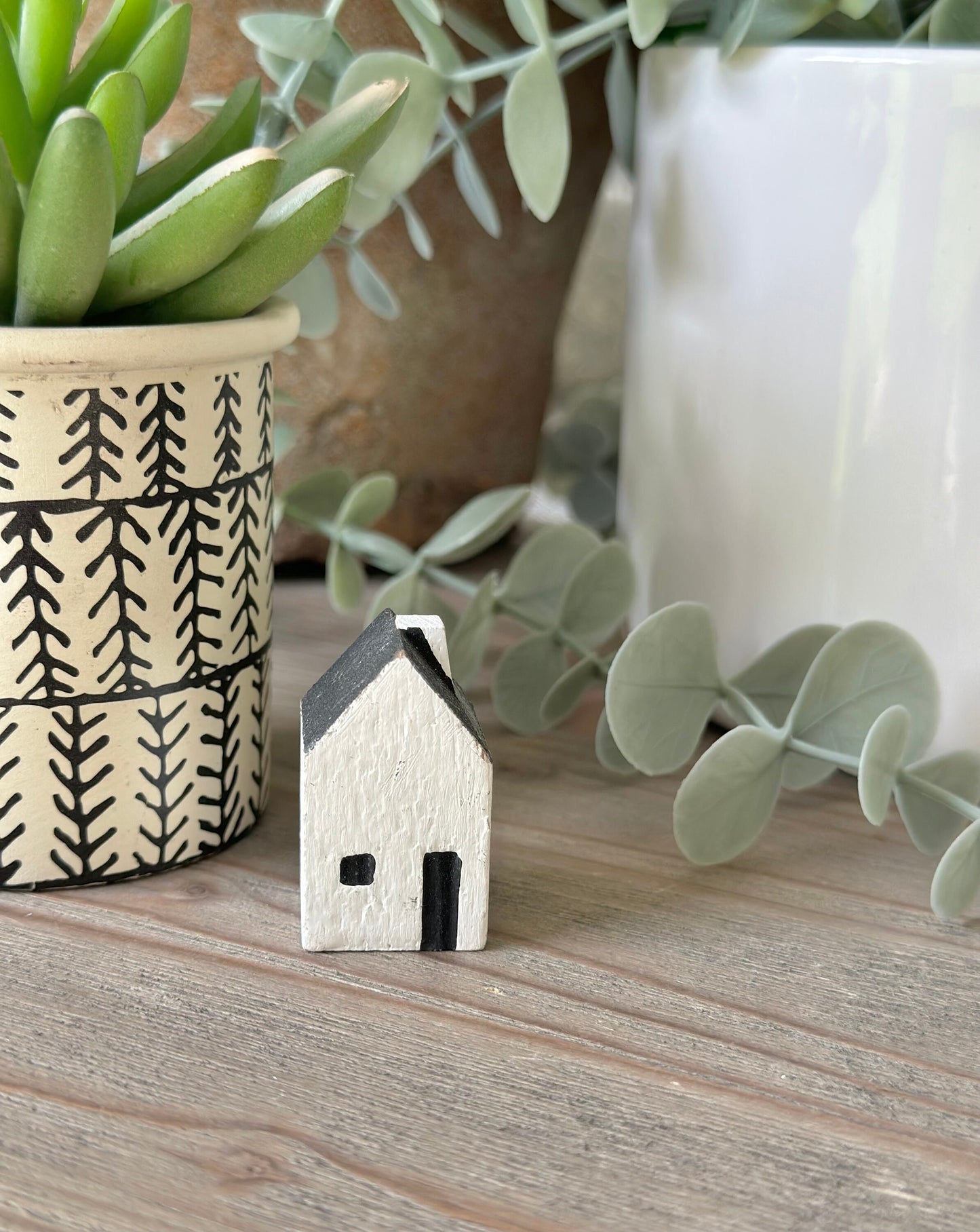 Small Wooden Dutch Windmill Cottages Scene