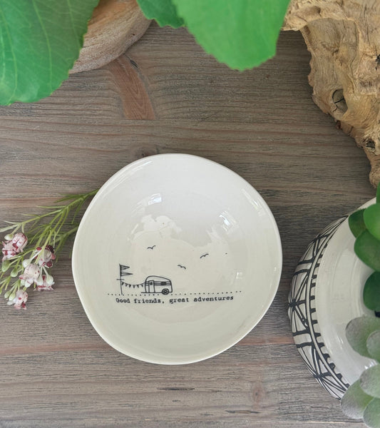 Good Friends, Great Adventure Porcelain Jewellery/Trinket Wobbly Dish