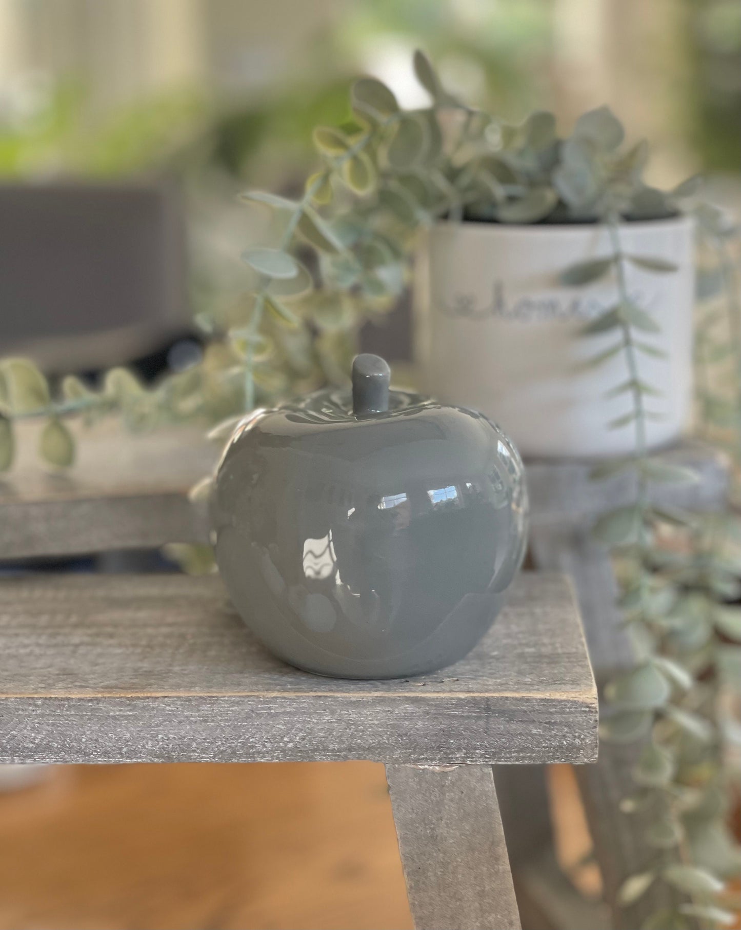 Grey Glazed Apple and Pear Ornament