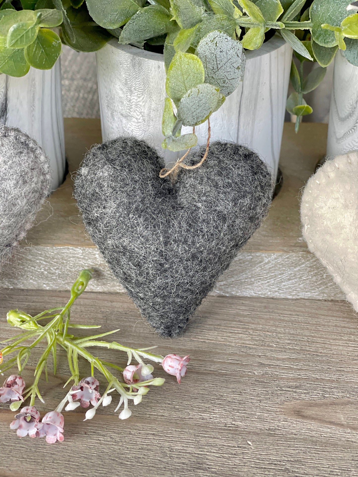 East of India Felt Hanging Heart - Available in 3 colours