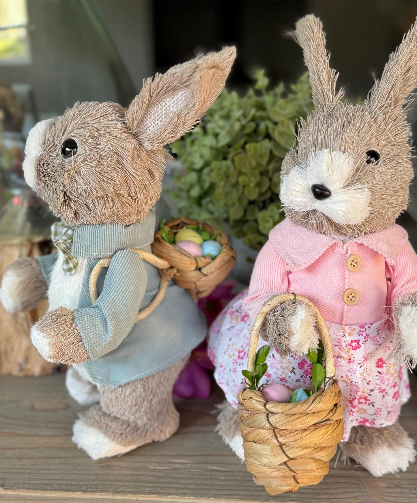 Bristle Bunny with Egg Baskets - Sold Individually